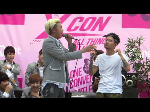[FANCAM] 140810 Rap Monster and V rapping about a fan @ KCON 2014