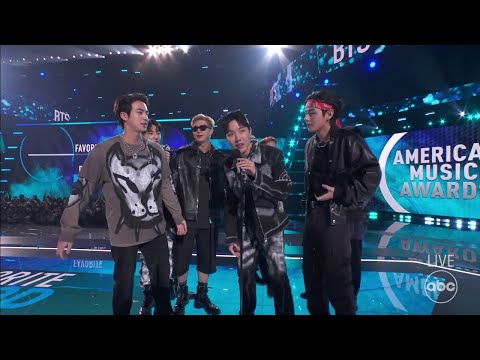 BTS Accepts the 2021 American Music Award for Favorite Pop Duo or Group - The American Music Awards