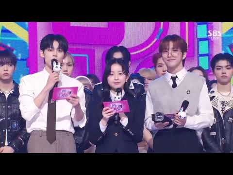 AESPA 'Drama' Inkigayo win 240114 MC Yeonjun, Jihu and Woonhak