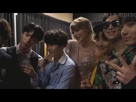 Taylor Swift met BTS backstage # billboard music awards