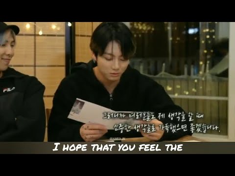 BTS Jungkook's influential letter to ARMY||Jungkook's crying 'BTS winter package 2020'[Sub Eng/Arb]