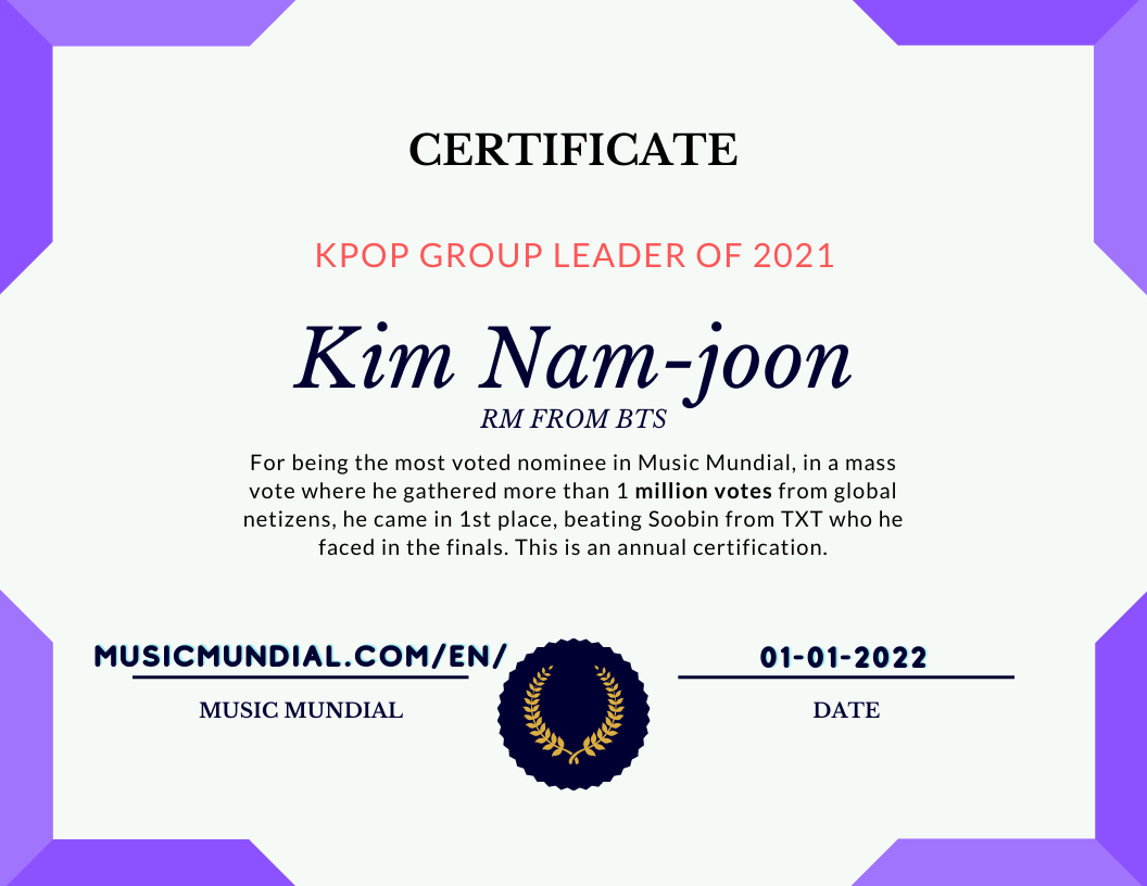 BTS' RM is the KPOP best group leader of 2021