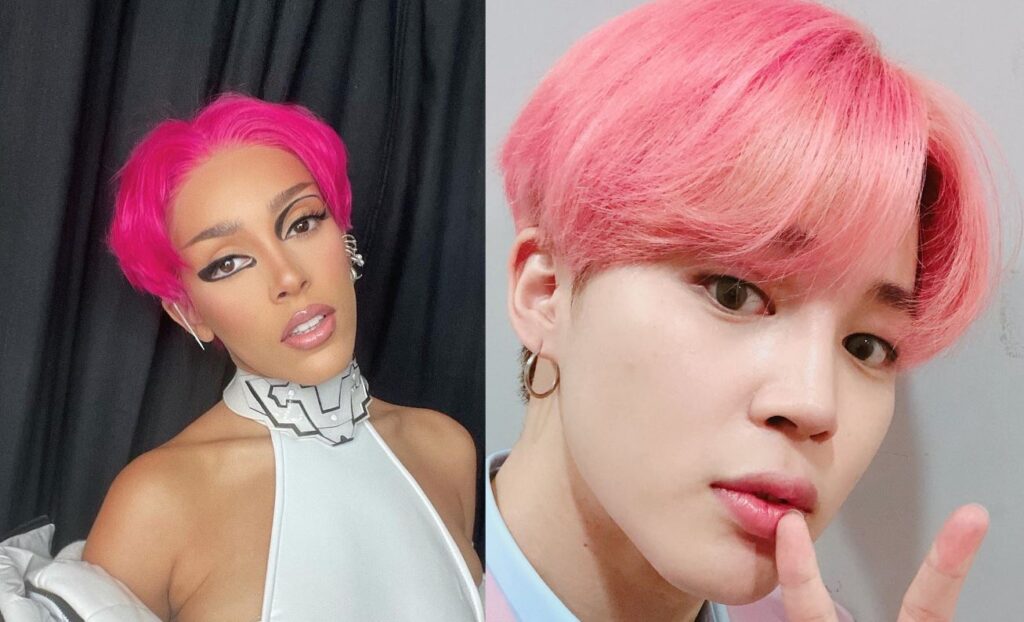Jimin from BTS was the inspiration for Doja Cat to dye her hair pink