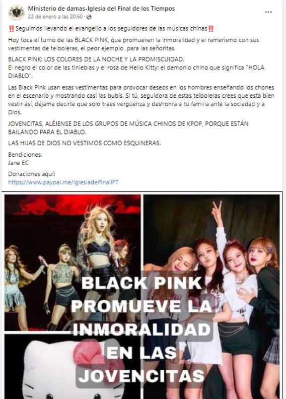 Religious group attacks BLACKPINK for "promoting immorality in young girls" Religious group attacks BLACKPINK for "promoting immorality in young girls"