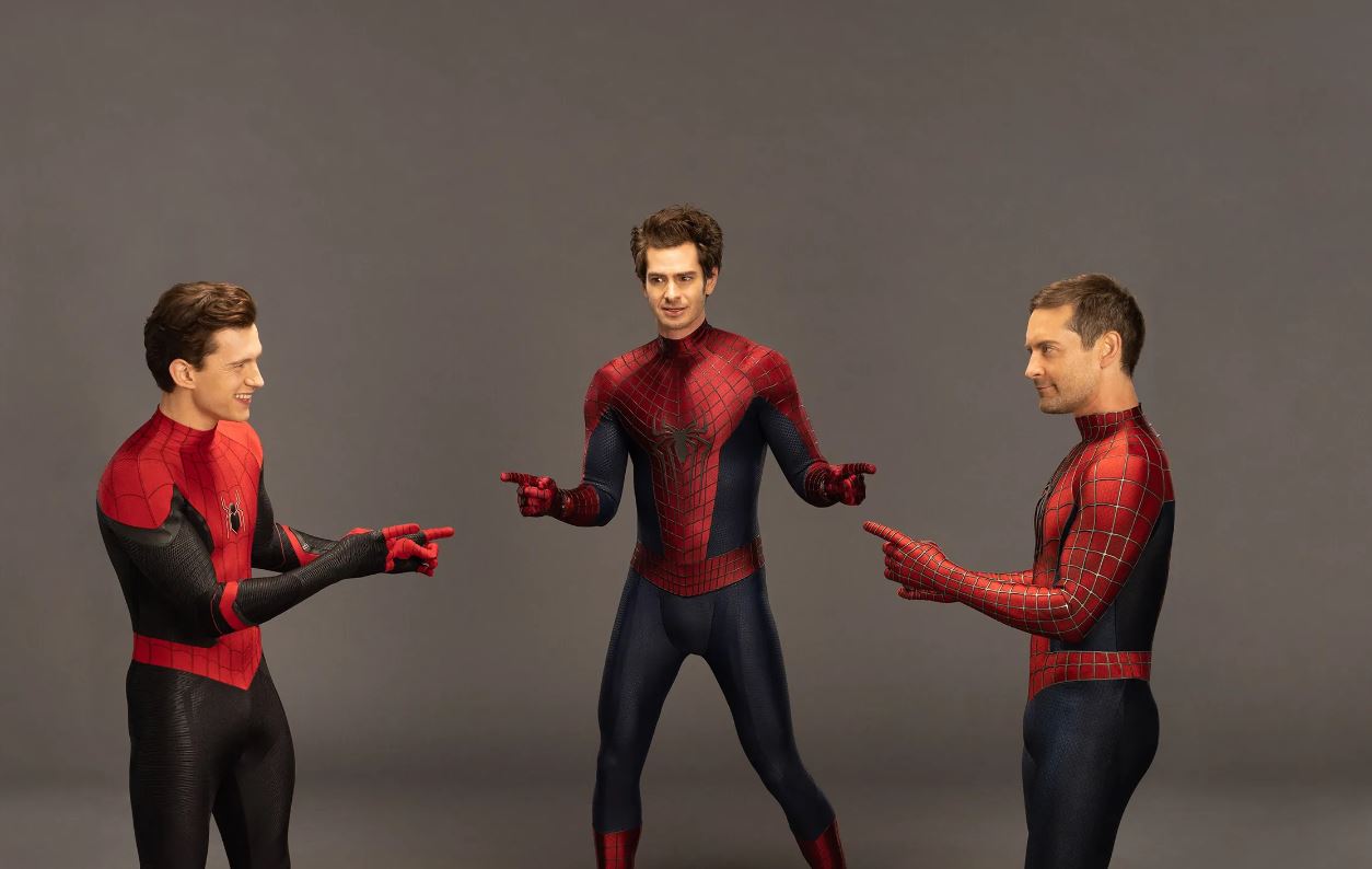 Tom Holland, Andrew Garfield and Tobey Maguire recreate the viral Spider-Ma...