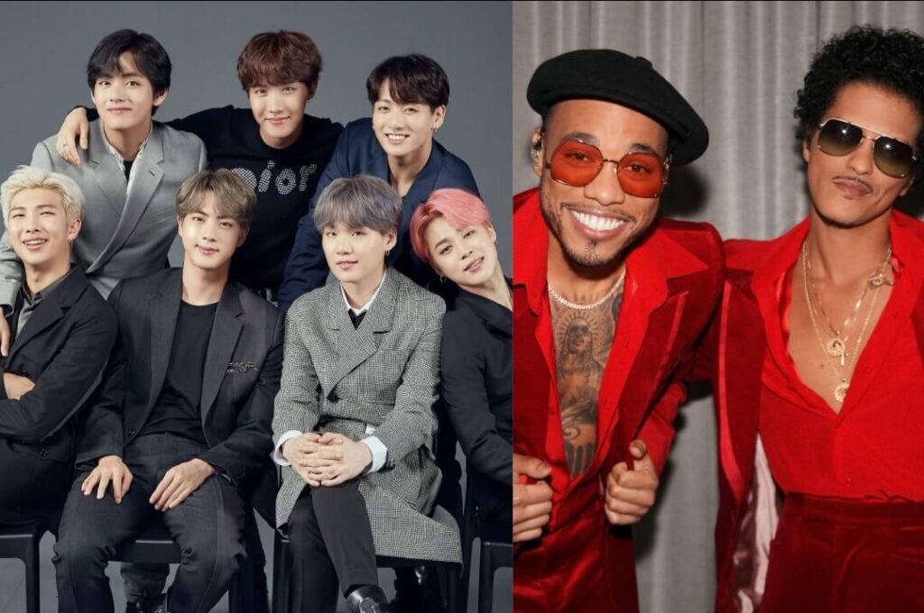 BTS meet Bruno Mars and Anderson .Paak in Las Vegas BTS meet Bruno Mars and Anderson .Paak in Las Vegas