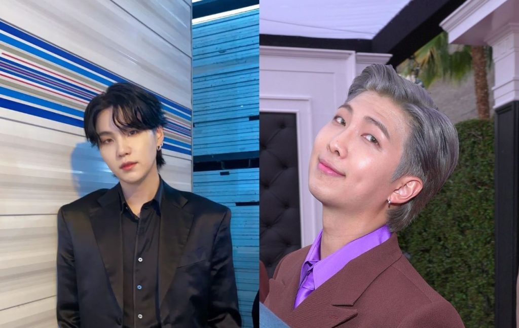 Suga and RM of BTS are caught throwing shade to the GRAMMYs in Las Vegas
