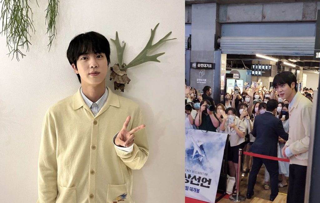 BTS' Jin gets nervous after running into a group of fans on the street