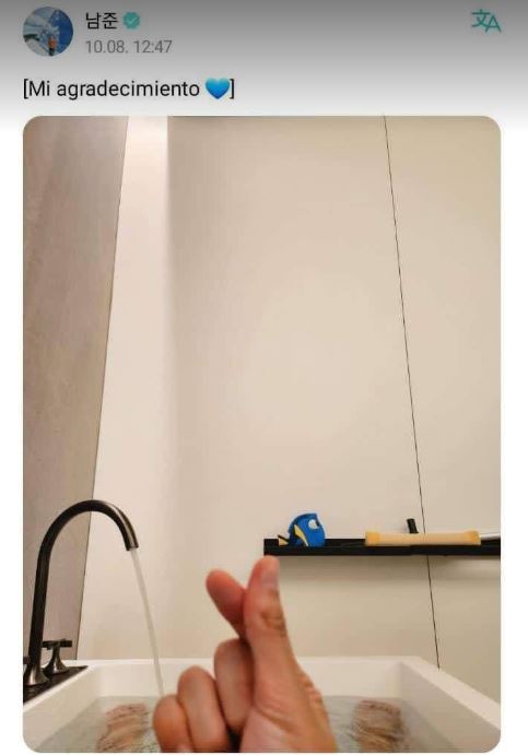 BTS' RM posted a photo with no clothes on as a thank-you to his fans