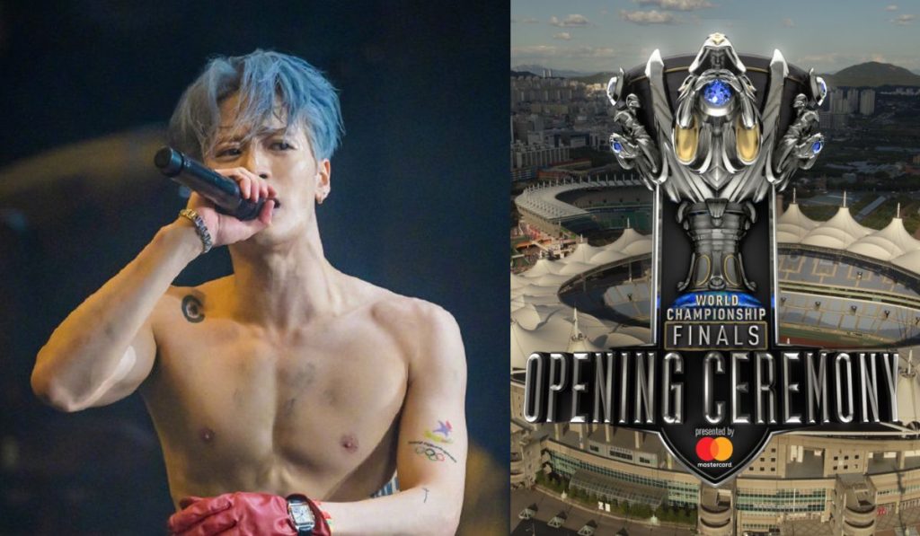 Jackson Wang joins Lil Nas X in the Opening Ceremony of the League Of Legends world cup