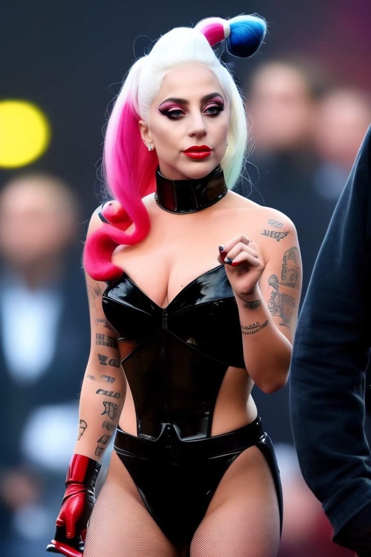 Images of Lady Gaga as Harley Quinn leaked, the red suit is amazing