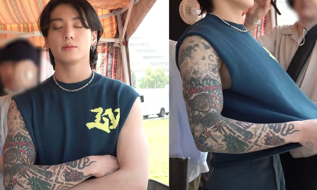 BTS' Jungkook shows off his amazing tattooed arms as a gift to fans