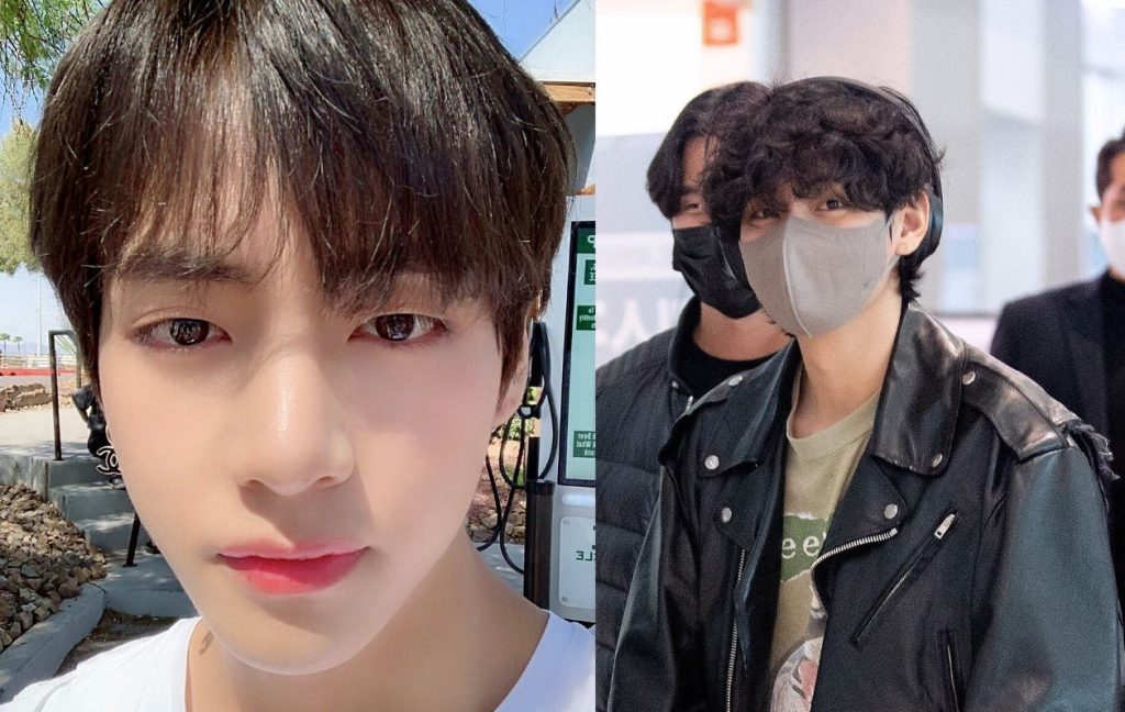BTS' Taehyung caught in America with with Park Seo Joon and Choi Wooshik
