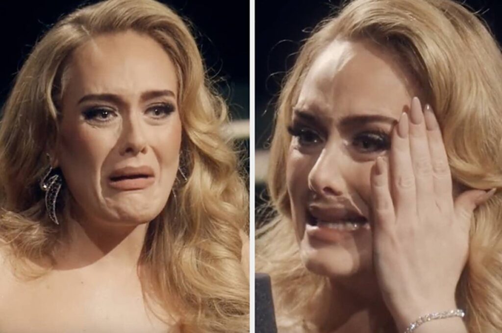 Adele breaks down and cries at a performance because of a fan