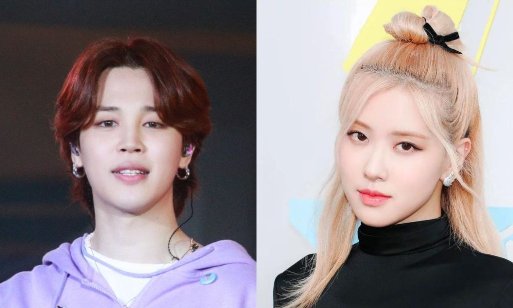 Jimin of BTS and Rosé of BLACKPINK were caught together