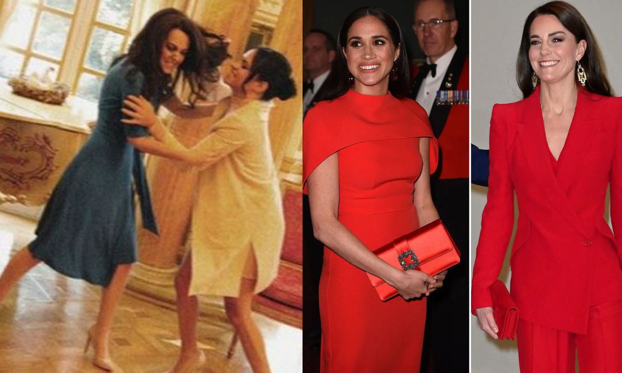 Photos of the fake beating between Kate Middleton and Meghan Markle are viral