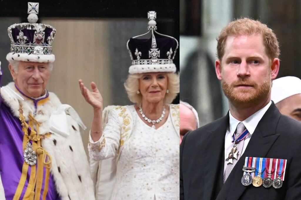 King Charles III and the royal family pose on the balcony without Prince Harry after the coronation