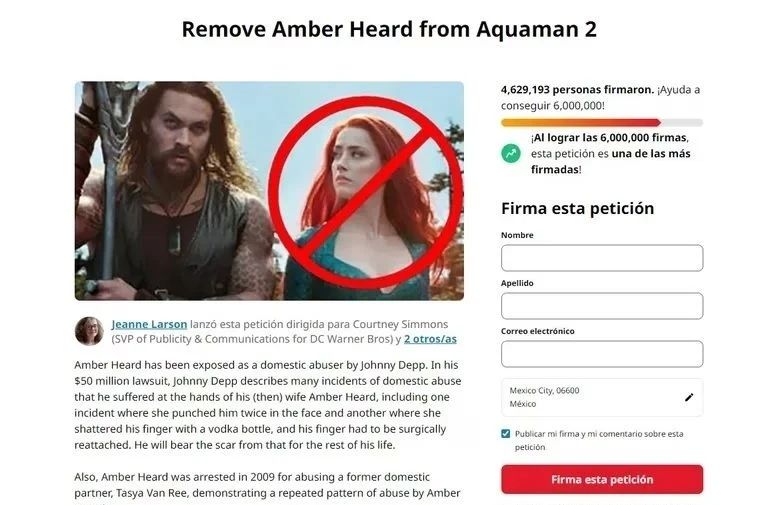 New campaign launched to remove Amber Heard from 'Aquaman and the last Kingdom' New campaign launched to remove Amber Heard from 'Aquaman and the last Kingdom'