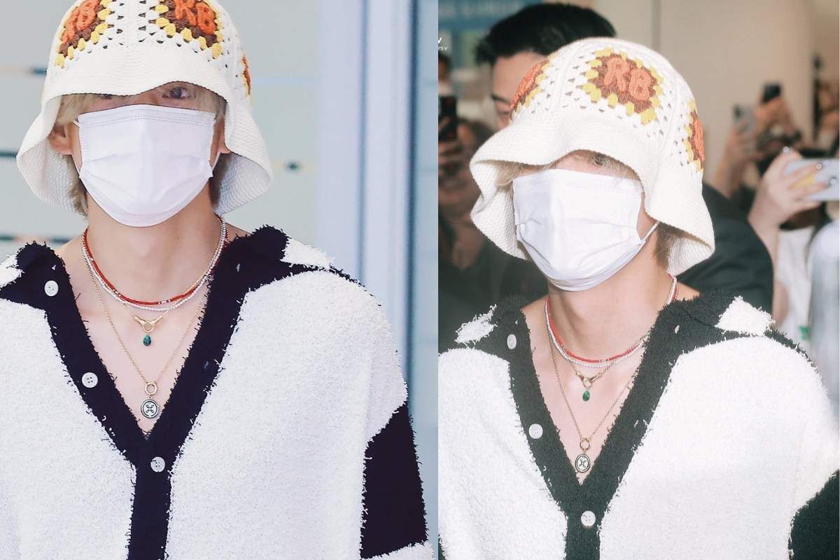 BTS' Taehyung sports a different look at the airport after his arrival from Spain