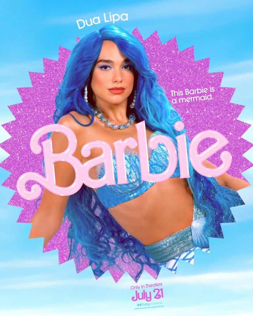 First images of Dua Lipa playing the role of a mermaid in the 'Barbie' movie