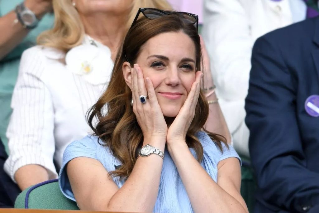 The reaction of Kate Middleton when she was interrupted during her speech