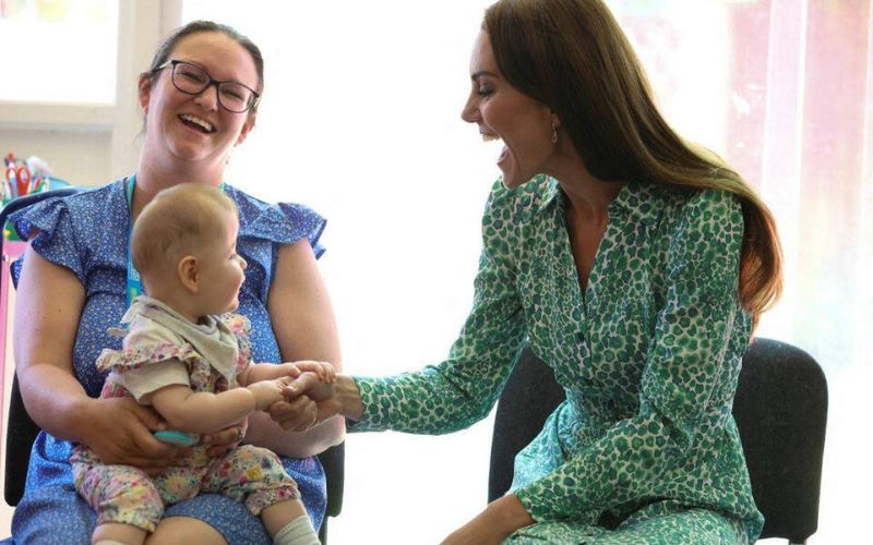 The reaction of Kate Middleton when she was interrupted during her speech