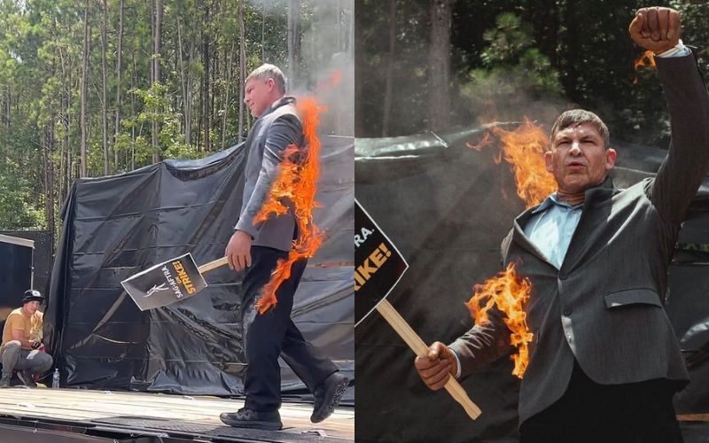 "Harrison Ford" sets himself on fire in the midst of the actors' strike in Hollywood