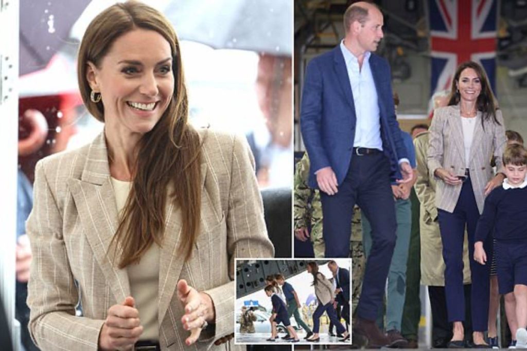 Kate Middleton, Prince William and their children enjoy an aerial show