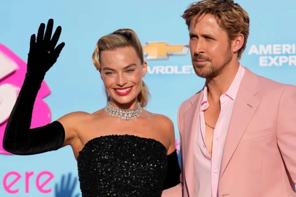 Margot Robbie poses with her real life Ken