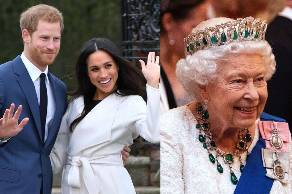 Prince Harry totally embarrassed by Meghan Markle's mocking gesture towards Queen Elizabeth II