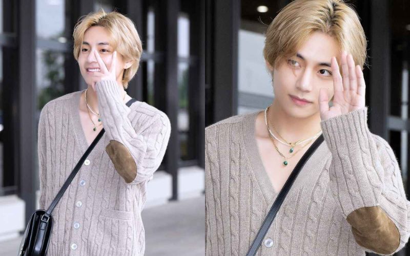 BTS’ V lovely interaction with a reporter in a South Korean airport