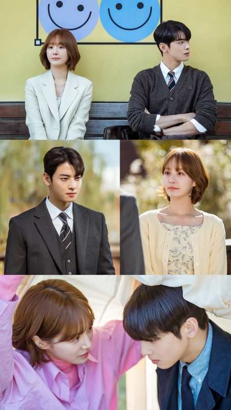 ASTRO's Cha Eunwoo acts awkwardly with one of his colleagues in new romantic drama