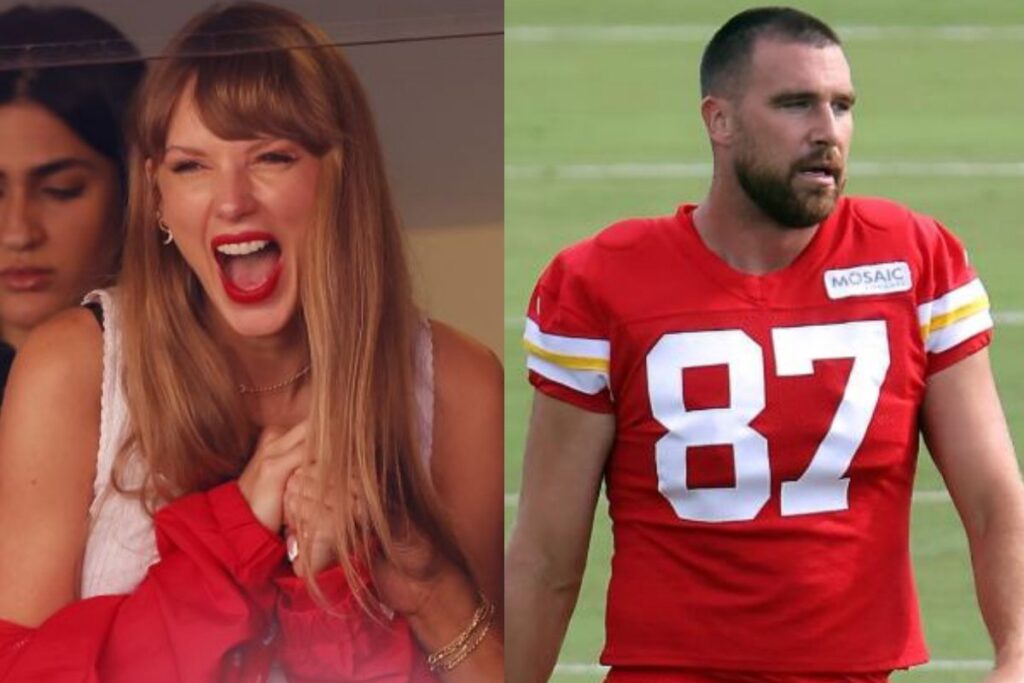 Taylor Swift was seen chering on her potential boyfriend during a football match in the United States
