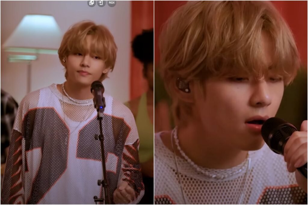 V of BTS marks a milestone in Tiny Desk with his band of musicians from the United States