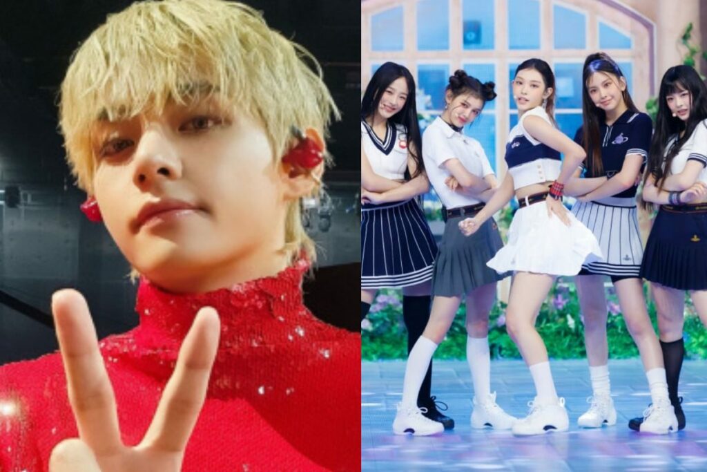 V of BTS slays a NewJeans choreo during his fan meeting