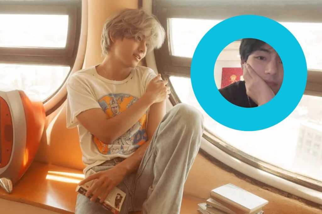 V of BTS stunts with new hair color on stream and fans are loving it!