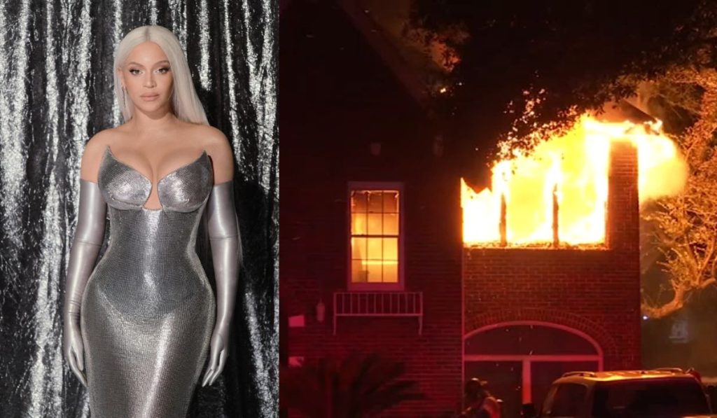 Beyonce's house burns down during the Christmas Day