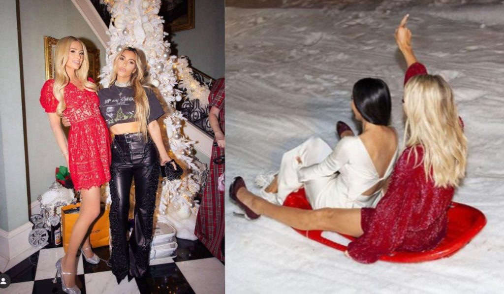 Paris Hilton and Kim Kardashian celebrate Christmas together