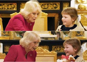 This is the touching gesture Queen Camilla had with a little girl