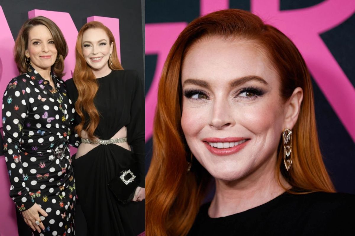 Lindsay Lohan dazzles on the red carpet of the new Mean Girls movie
