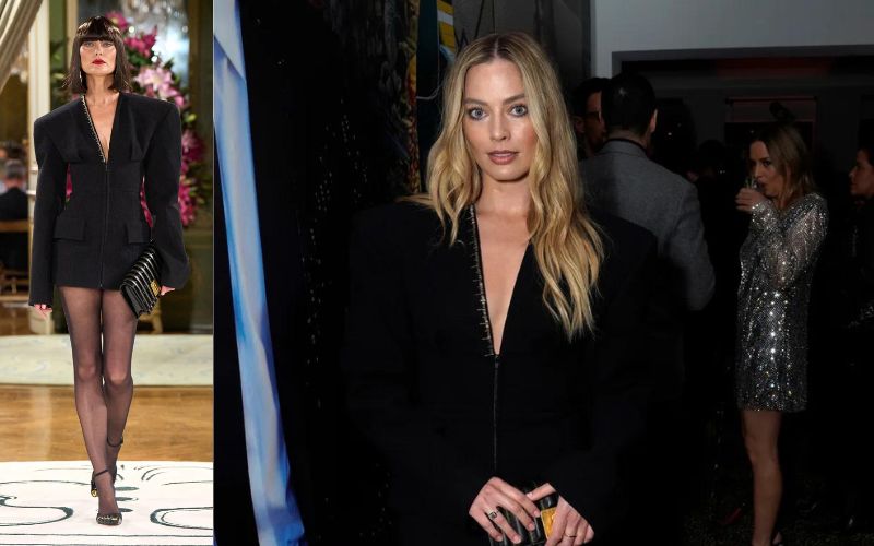 Margot Robbie leaves behind the “Barbie” energy with a new Schiaparelli black dress
