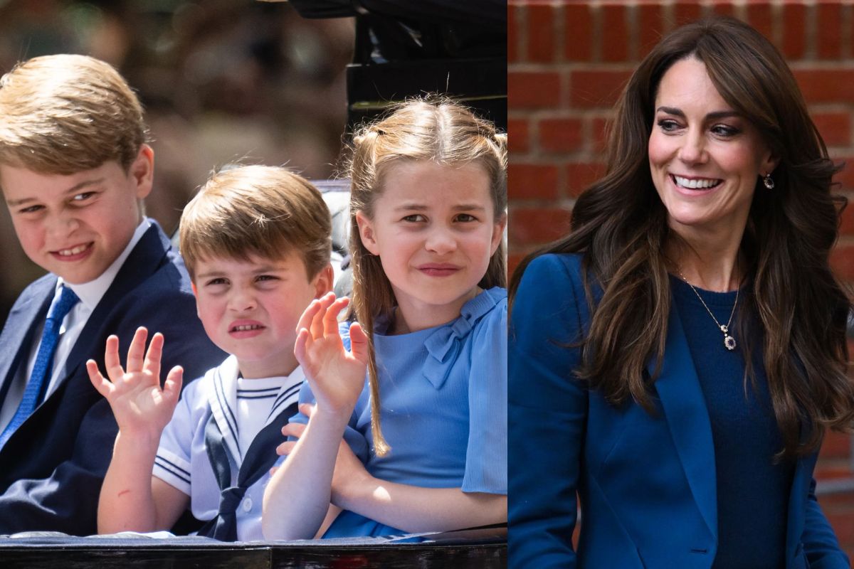 Who is taking care of Louis, George, and Charlotte while Kate Middleton recovers from her surgery?