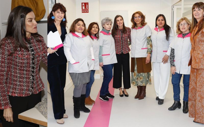 Queen Letizia wears a special jacket to support sex workers' victims Queen Letizia wears a special jacket to support sex workers' victims