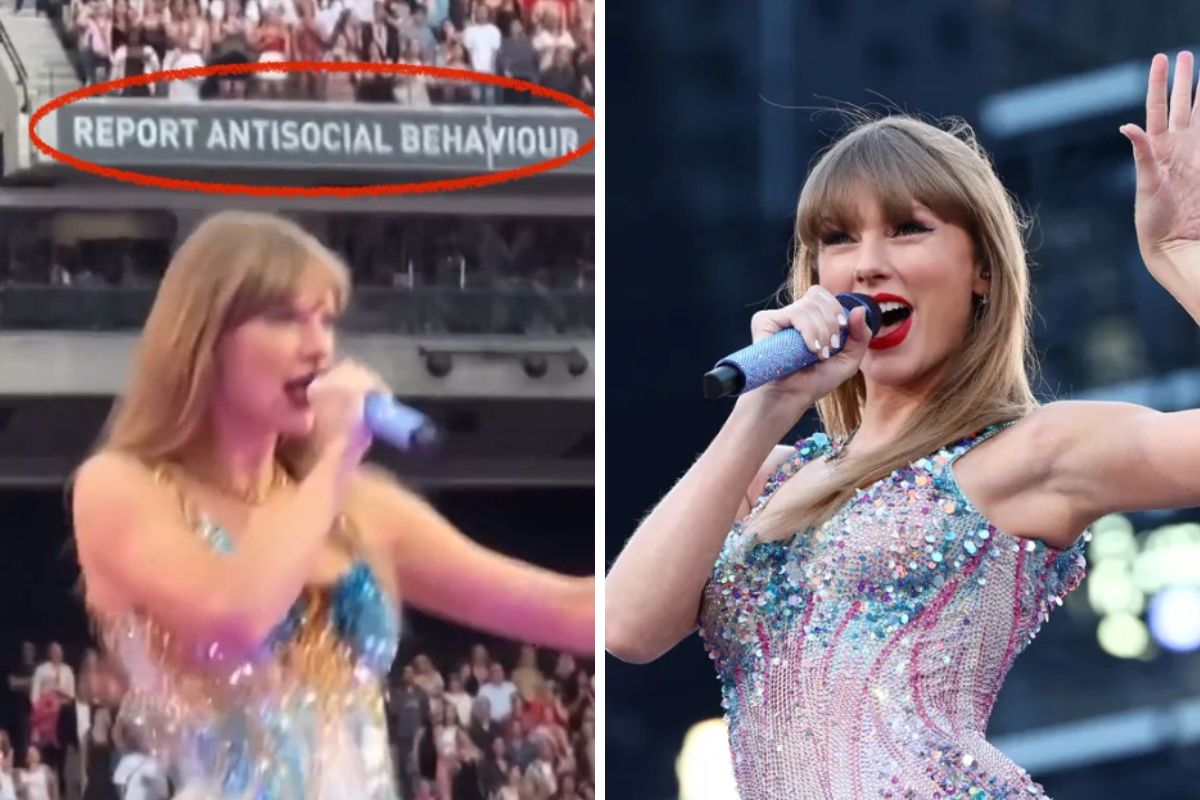 Americans stunned by 'report antisocial behaviour' sign at Taylor Swift's concert