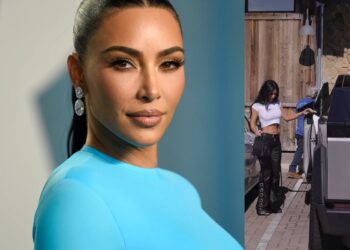 Kim Kardashian sparks backlash after driving to Starbucks in her Tesla Cybertruck