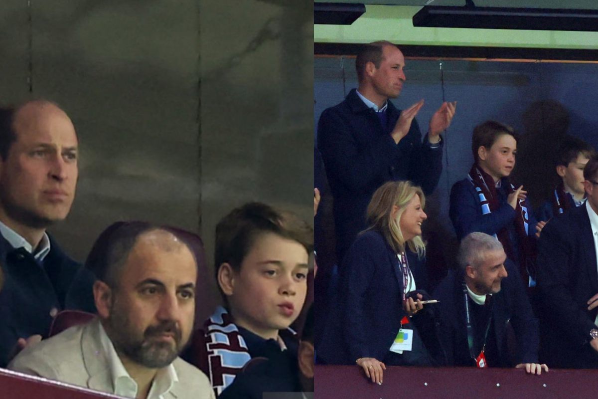 Prince William and George are spotted at Europa Conference League