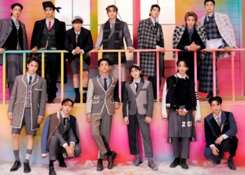 SEVENTEEN break gender norms wearing skirts for their hits album photos