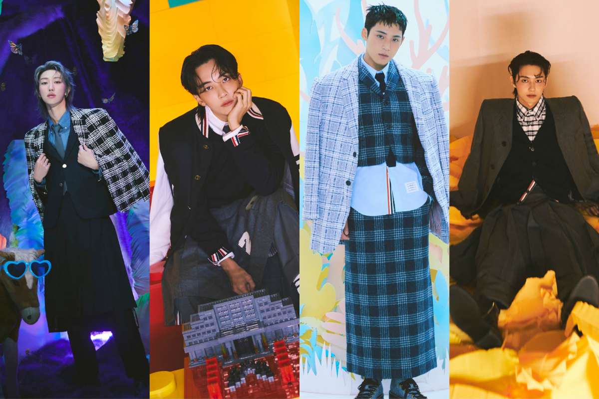 SEVENTEEN break gender norms wearing skirts for their hits album photos