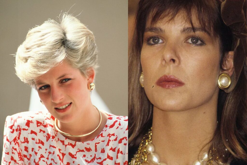 Princess Diana and Princess Caroline of Monaco a look into their 80s gold earrings