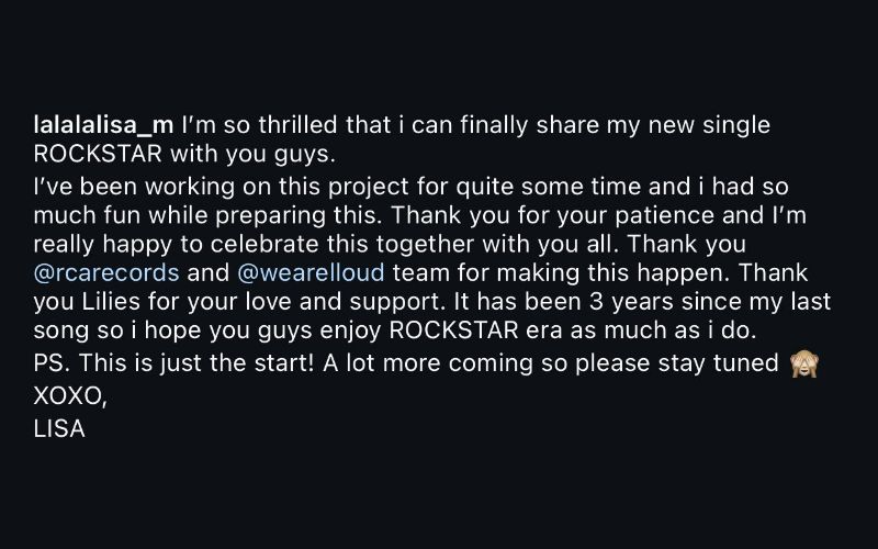 BLACKPINK’s fans felt disappointed after Lisa only thanked her fans